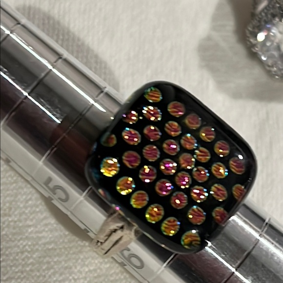 NWOT artisan dichroic glass on sterling ring 6 - Picture 2 of 4